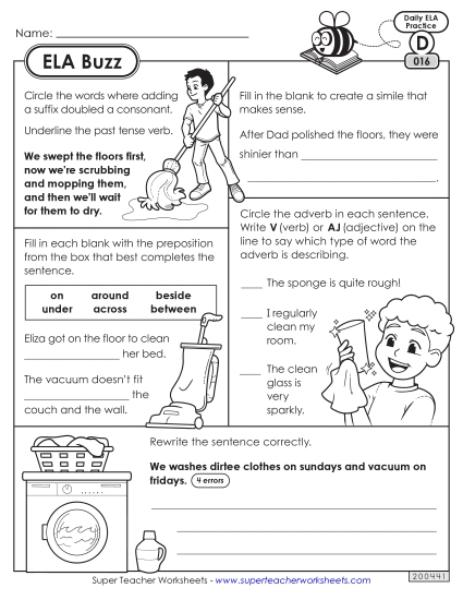 ELA Buzz: Week 4 Worksheets 16 through 20 ELA Buzz: Week 4 Worksheets 16 through 20