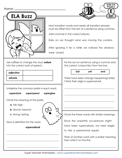 ELA Buzz: Week 5 Worksheets 21 through 25