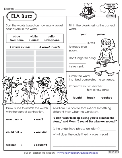ELA Buzz: Week 6 Worksheets 26 through 30 ELA Buzz: Week 6 Worksheets 26 through 30