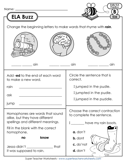 ELA Buzz: Week 8 Worksheets 36 through 40 ELA Buzz: Week 8 Worksheets 36 through 40