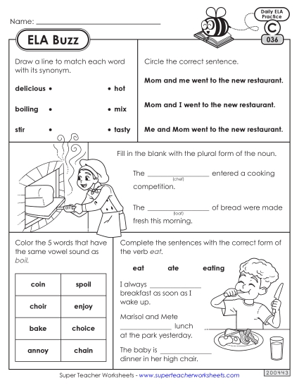 ELA Buzz: Week 8 Worksheets 36 through 40 ELA Buzz: Week 8 Worksheets 36 through 40