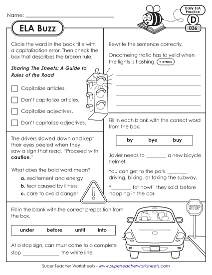 ELA Buzz: Week 8 Worksheets 36 through 40