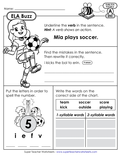 ELA Buzz: Week 9 Worksheets 41 through 45