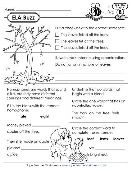 ELA Buzz: Week 9 Worksheets 41 through 45 ELA Buzz: Week 9 Worksheets 41 through 45