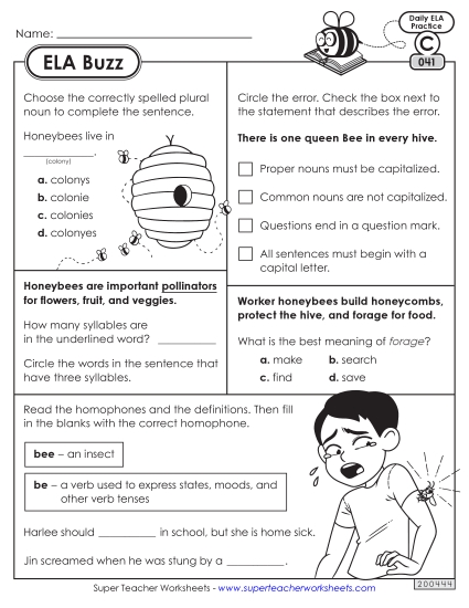 ELA Buzz: Week 9 Worksheets 41 through 45 ELA Buzz: Week 9 Worksheets 41 through 45