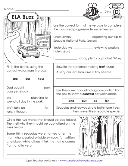 ELA Buzz: Week 9 Worksheets 41 through 45 ELA Buzz: Week 9 Worksheets 41 through 45