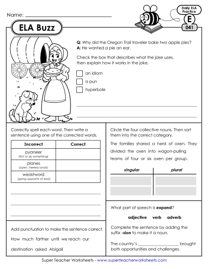 ELA Buzz: Week 9 Worksheets 41 through 45