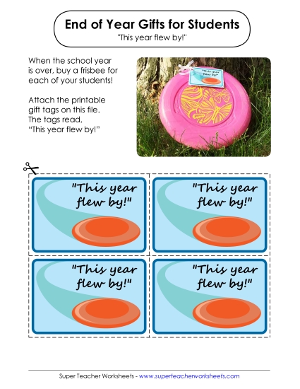 End-of-Year Gift Tags - End-of-Year Gift: Frisbee End-of-Year Gift Tags - End-of-Year Gift: Frisbee