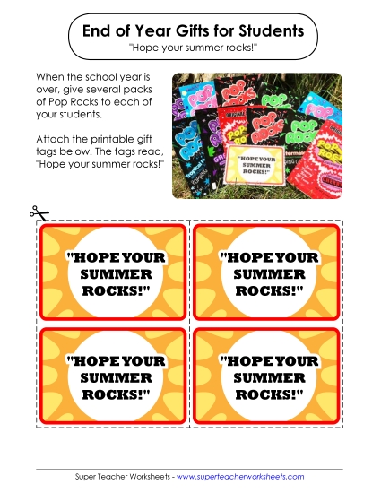 End-of-Year Gift Tags - End-of-Year Gift: Pop Rocks "Hope Your Summer Rocks!" End-of-Year Gift Tags - End-of-Year Gift: Pop Rocks "Hope Your Summer Rocks!"