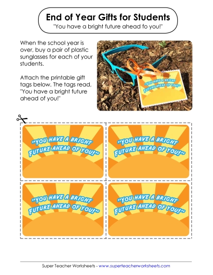 End-of-Year Gift Tags - End-of-Year Gift: Sunglasses End-of-Year Gift Tags - End-of-Year Gift: Sunglasses