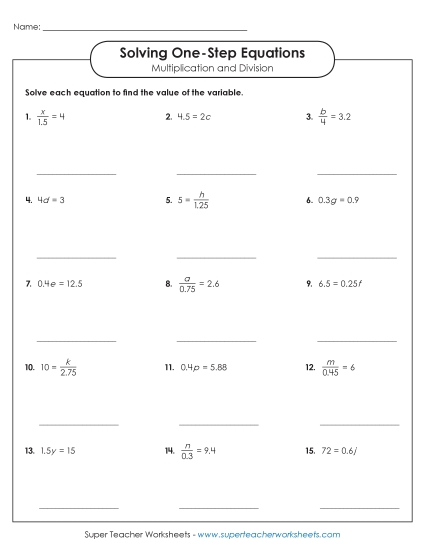 Solving for Variables Multiplication & Division Only - Equations with Multiplication & Division (Advanced)