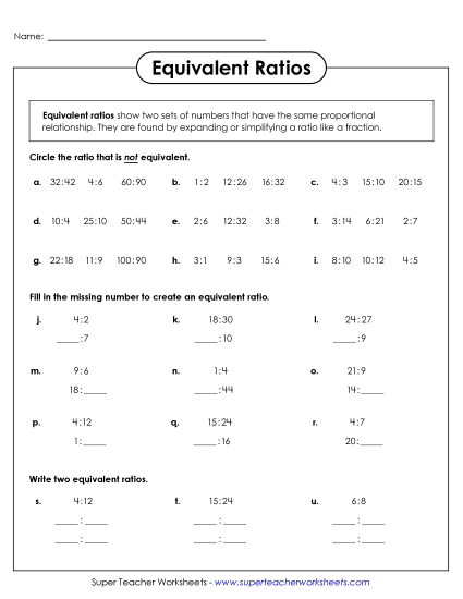 Ratio Tables & Equivalent Ratios - Equivalent Ratios
