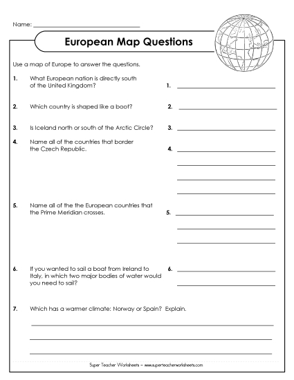 Maps of Europe - Europe - Questions Maps of Europe - Europe - Questions