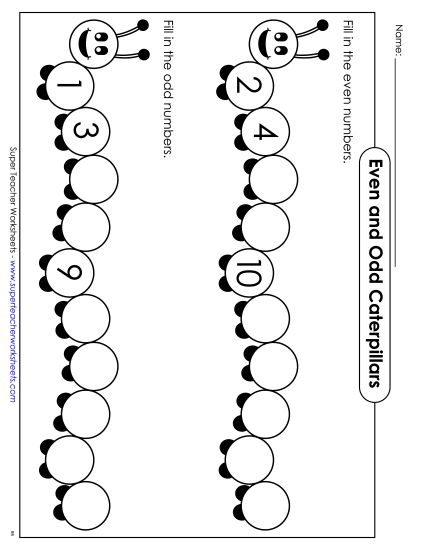 Even-Odd Caterpillars: Fill In Even-Odd Caterpillars: Fill In