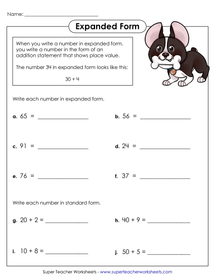 Place Value - Expanded Form (2-Digit) Place Value - Expanded Form (2-Digit)