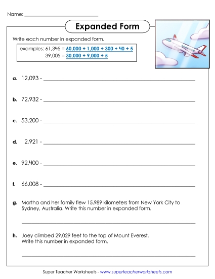 Place Value - Expanded Form (5-Digit) Place Value - Expanded Form (5-Digit)
