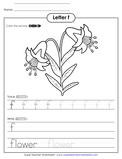 Alphabet Letters - F is for Flower