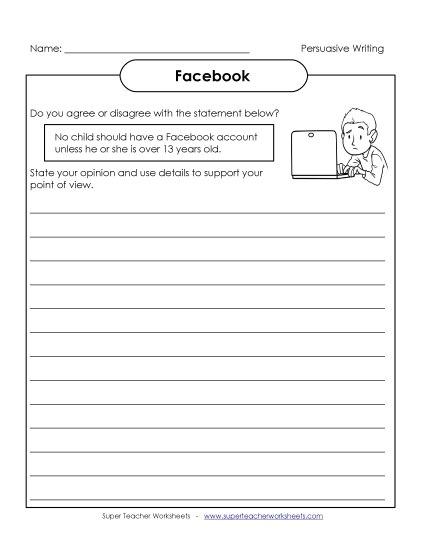 Persuasive Writing Topics - Facebook