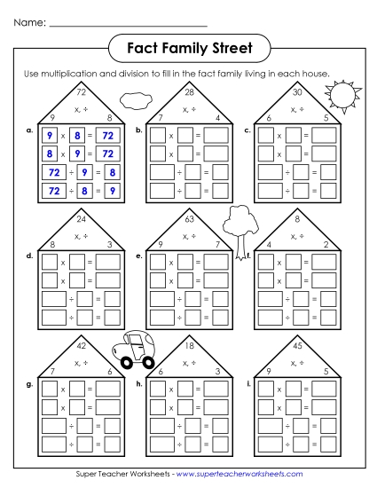 Fact Families - Fact Family Houses Fact Families - Fact Family Houses