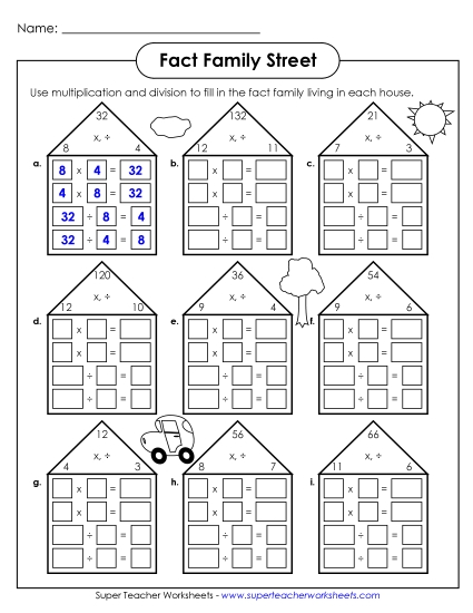 Fact Families - Fact Family Houses