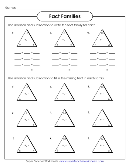 Fact Family Triangles - Fact Family Triangles #1 Fact Family Triangles - Fact Family Triangles #1