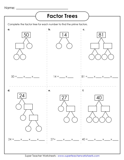 Factor Trees - Factor Trees #2 Factor Trees - Factor Trees #2