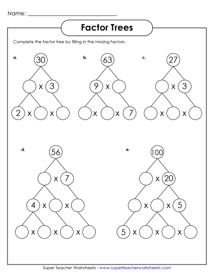 Factor Trees - Factor Trees #3 Factor Trees - Factor Trees #3