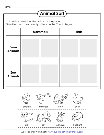 Sorting Animals - Farm and Zoo Animals Sorting Animals - Farm and Zoo Animals