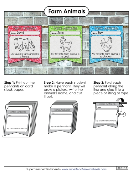 Worksheets and Activities - Farm Animal Pennant Worksheets and Activities - Farm Animal Pennant