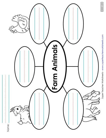 Worksheets and Activities - Farm Animals Word Web