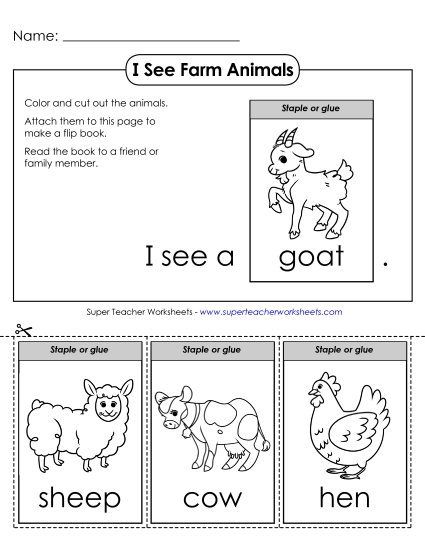 Cut and Glue Activities - Farm Flip Book Cut and Glue Activities - Farm Flip Book