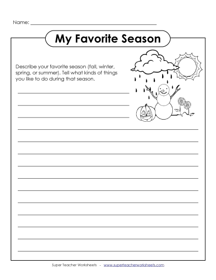 Writing - Favorite Season (Writing Prompt)