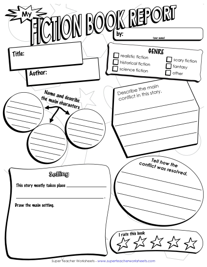 Book Report Posters - Fiction Book Poster (Small)