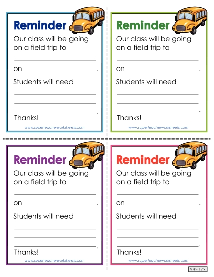 Parent Communications - Field Trip Reminder 