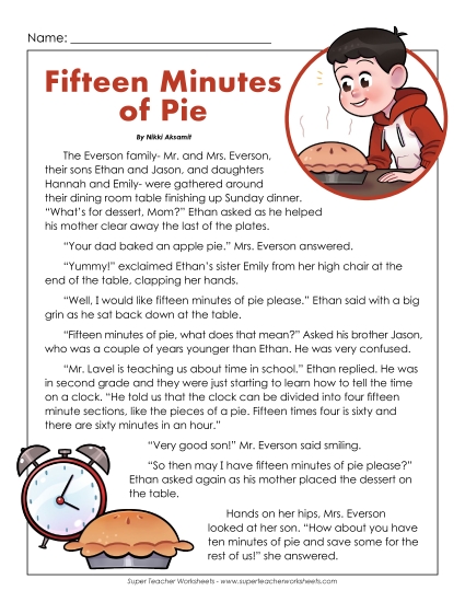 Reading Clocks: Nearest 5 Minutes - Fifteen Minutes of Pie Reading Clocks: Nearest 5 Minutes - Fifteen Minutes of Pie