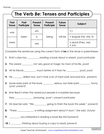 All Tenses & Participles - Fill in the Blanks (All Tenses & Participles) All Tenses & Participles - Fill in the Blanks (All Tenses & Participles)