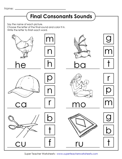 Final Consonants Final Consonants