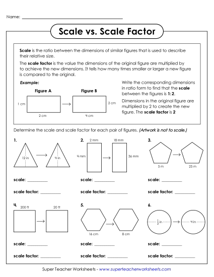 Scale and Scale Factor - Find Scale and Scale Factor