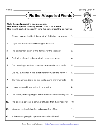 Worksheets - Find the Errors (D-10) Worksheets - Find the Errors (D-10)