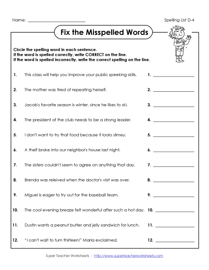 Worksheets - Find the Errors (D-4)