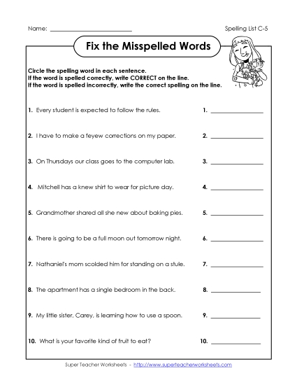 Worksheets - Find the Mistakes (C-5) Worksheets - Find the Mistakes (C-5)