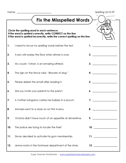 Worksheets - Find the Mistakes (D-29) Worksheets - Find the Mistakes (D-29)