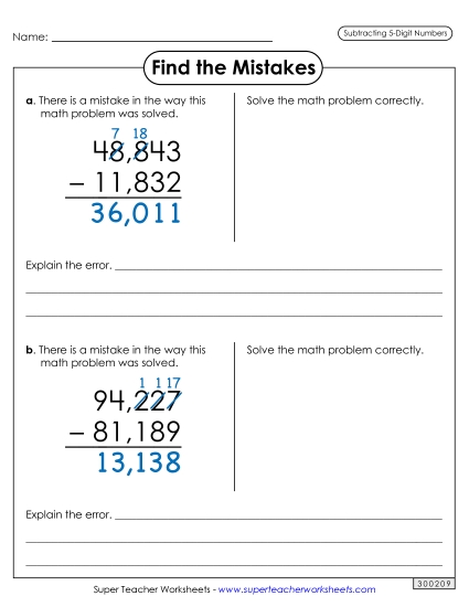 Worksheets - Find the Mistakes Worksheets - Find the Mistakes