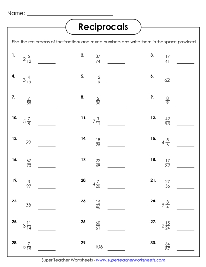 Find the Reciprocals