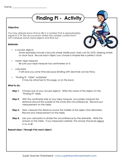 Circumference and Area (Intermediate) - Finding Pi Project Circumference and Area (Intermediate) - Finding Pi Project