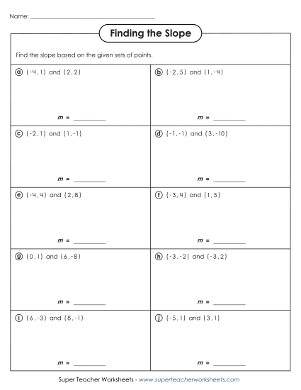 Slope (Ordered Pairs) - Finding Slope Using Ordered Pairs (Practice) Slope (Ordered Pairs) - Finding Slope Using Ordered Pairs (Practice)