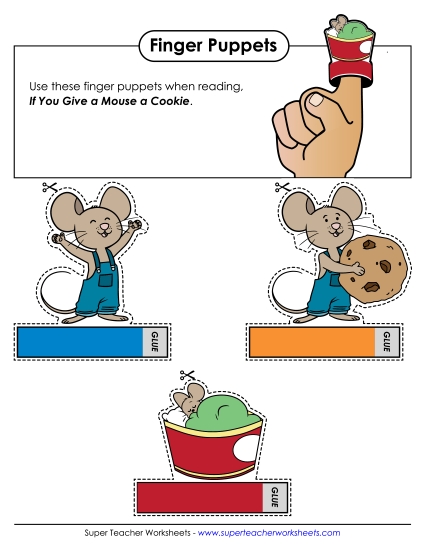 Cut and Glue Activities - Finger Puppets: Mouse Cut and Glue Activities - Finger Puppets: Mouse