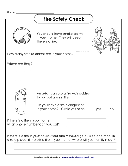 Fire Safety Worksheets - Fire Safety Check (Primary) Fire Safety Worksheets - Fire Safety Check (Primary)