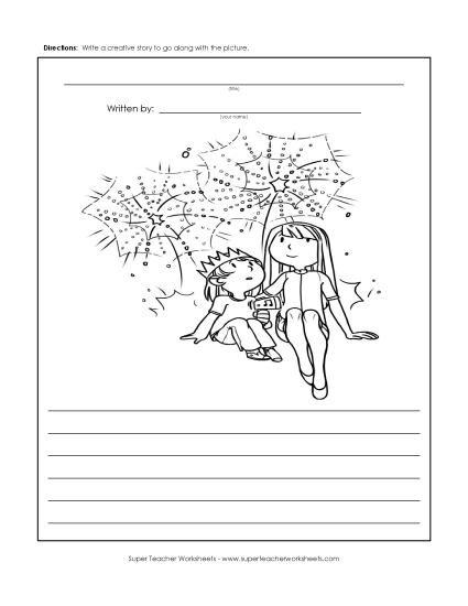 Writing Story Pictures - Fireworks Writing Story Pictures - Fireworks