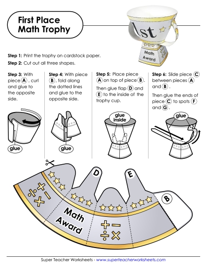 Trophies - First Place Math Trophy 